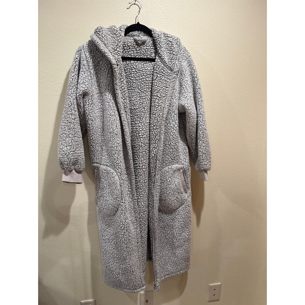 Pottery Barn Coziest Sherpa Robe gray size medium